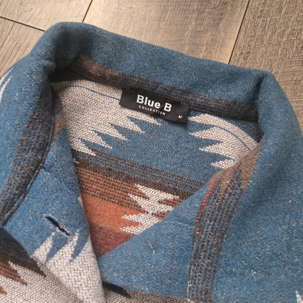 Blue and Multicolor Patterned Jacket - image 3